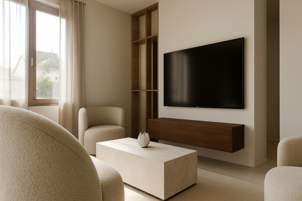 Cloisons amovibles en bois servant de séparation légère et laissant passer la lumière.